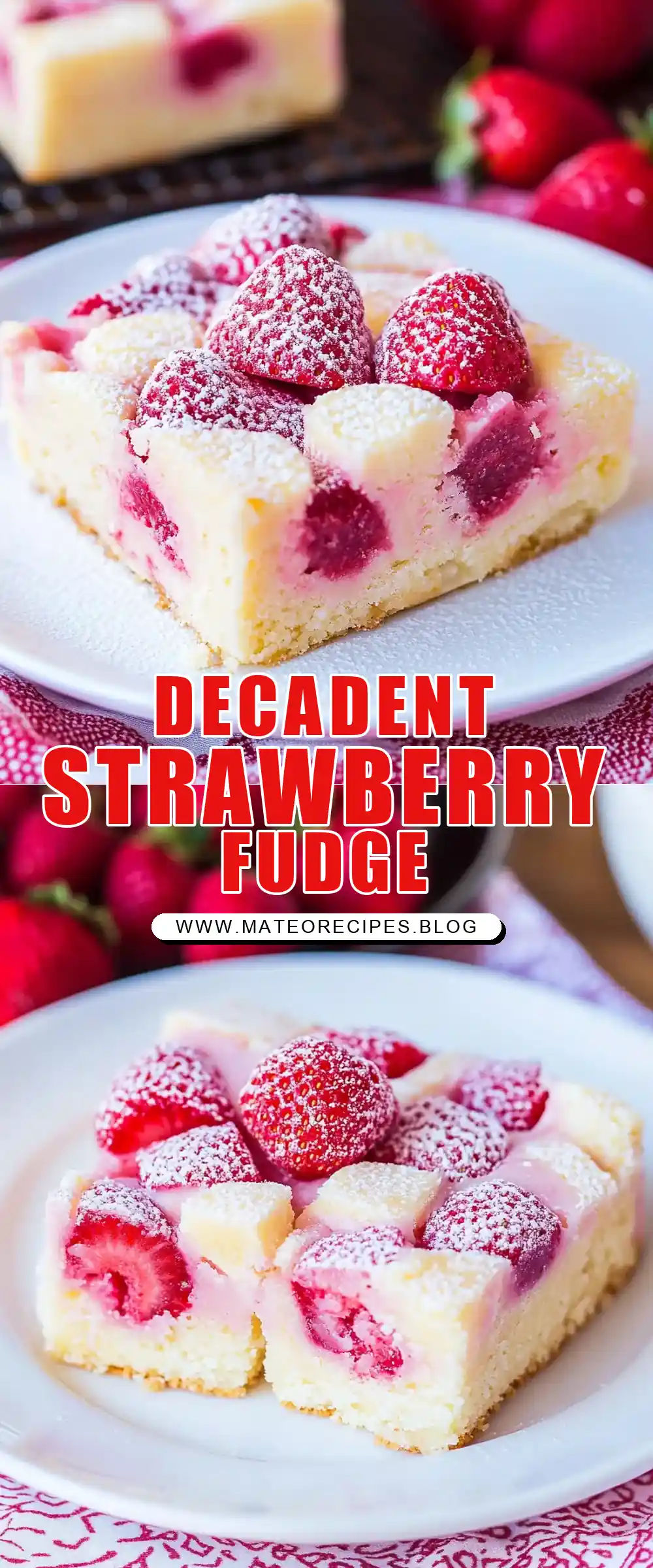 Pinterest pin (Design 1) for Strawberry Fudge