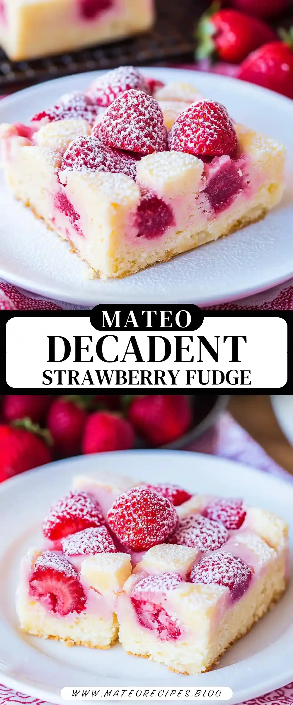 Pinterest pin (Design 3) for Strawberry Fudge