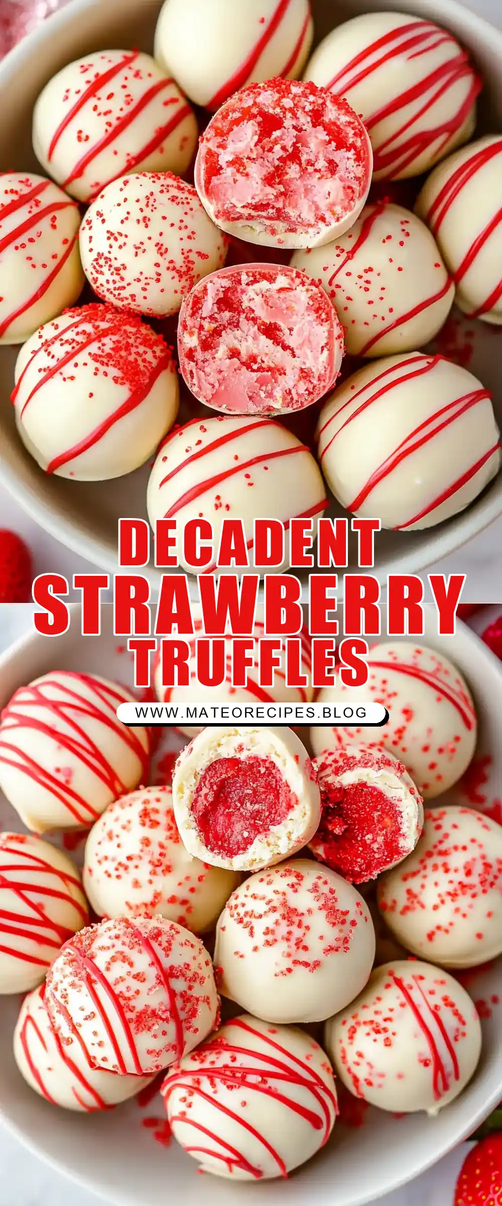Pinterest pin (Design 1) for Strawberry Truffles