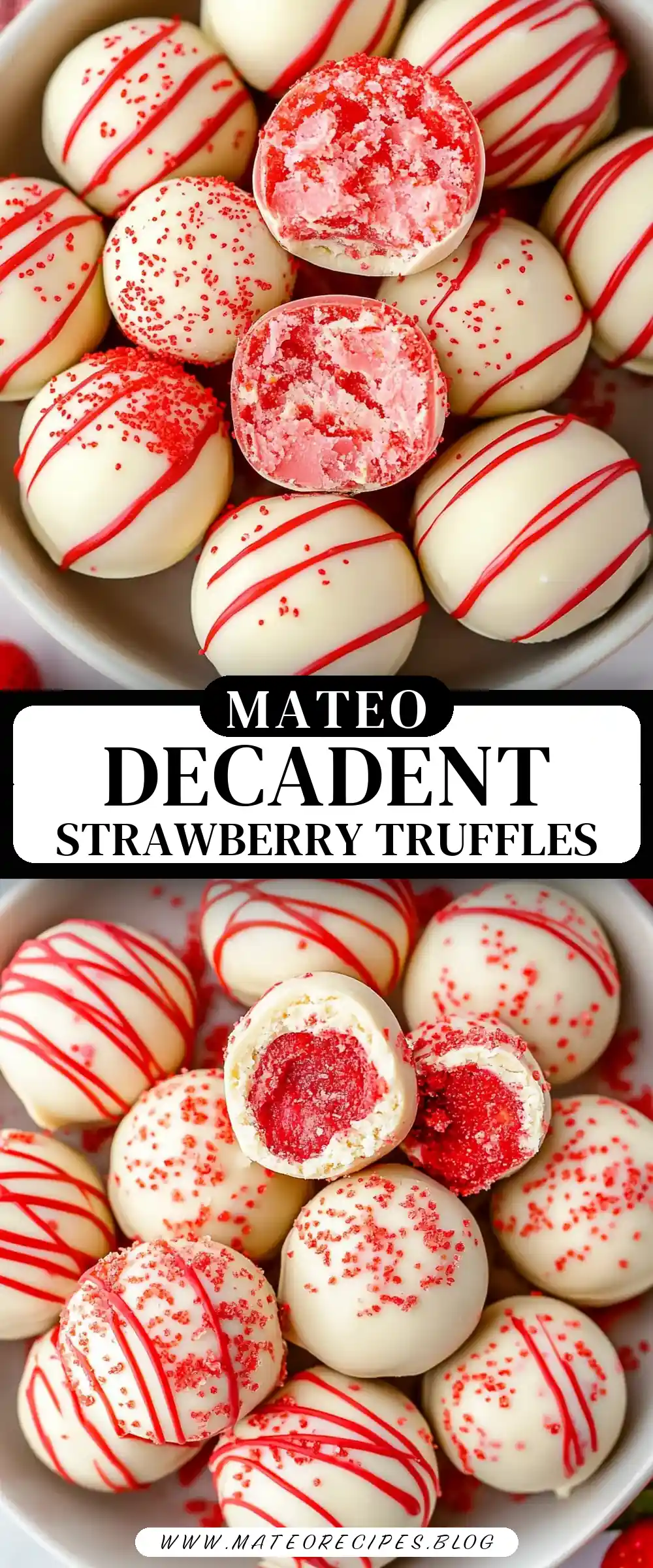 Pinterest pin (Design 3) for Strawberry Truffles