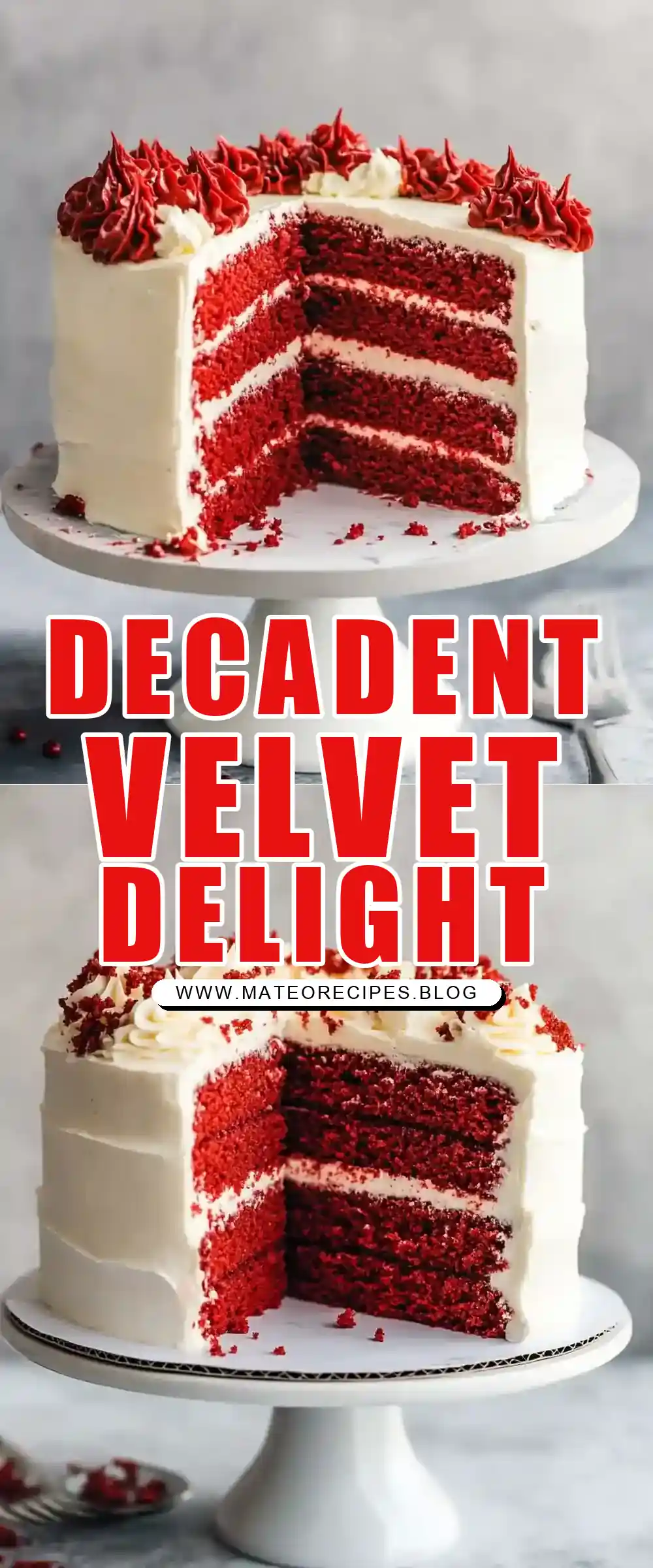 Pinterest pin (Design 1) for Red Velvet Cake