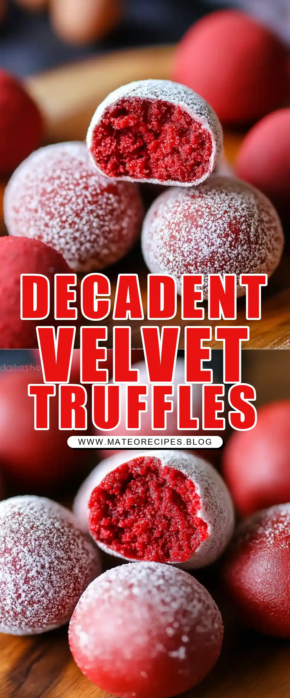 Pinterest pin (Design 1) for Red Velvet Truffles