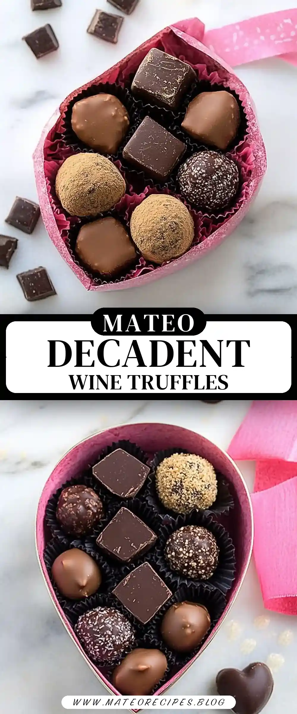 Pinterest pin (Design 3) for Red Wine Chocolate Truffles