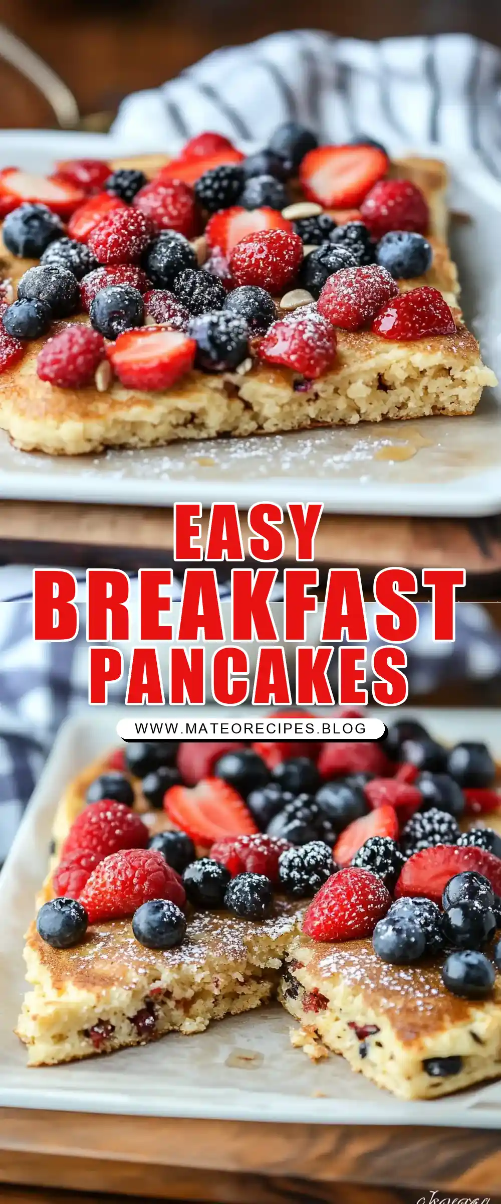 Pinterest pin (Design 1) for Sheet Pan Pancakes