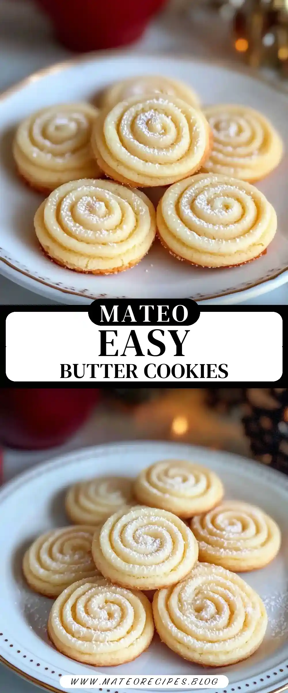 Pinterest pin (Design 3) for 3-Ingredient Butter Cookies 🍪💖