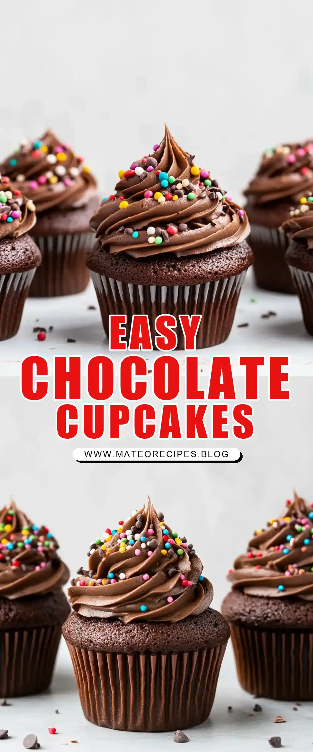 Pinterest pin (Design 1) for Quick & Easy Chocolate Cupcakes