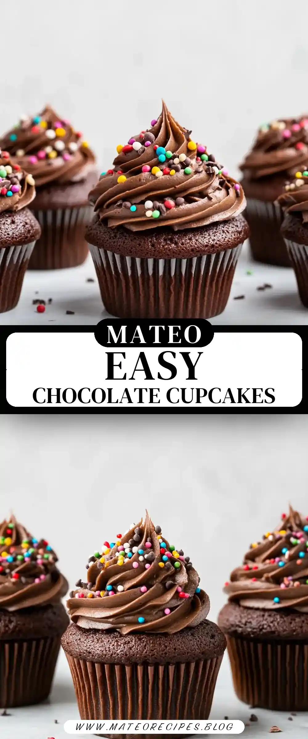 Pinterest pin (Design 3) for Quick & Easy Chocolate Cupcakes