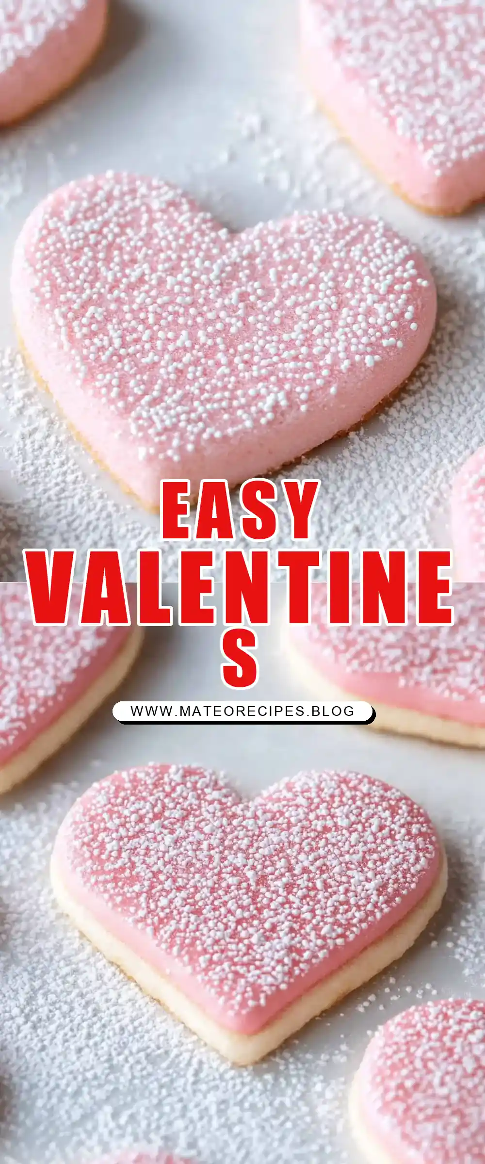 Pinterest pin (Design 1) for Fast and Easy Valentine's Sugar Cookies