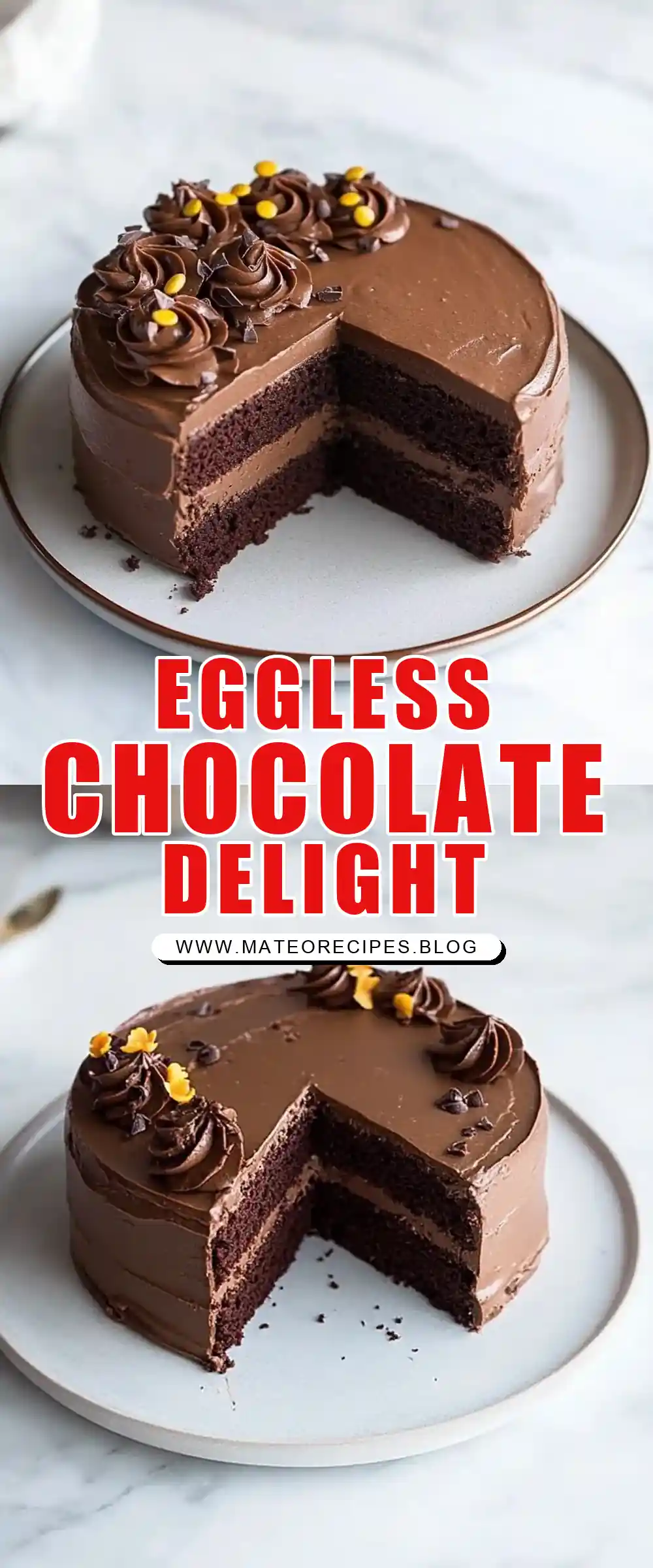 Pinterest pin (Design 1) for Egg Free Chocolate Cake