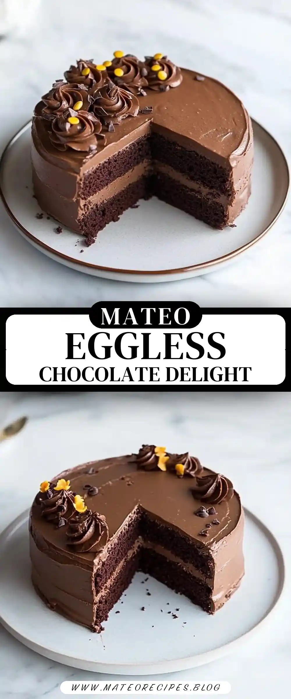 Pinterest pin (Design 3) for Egg Free Chocolate Cake