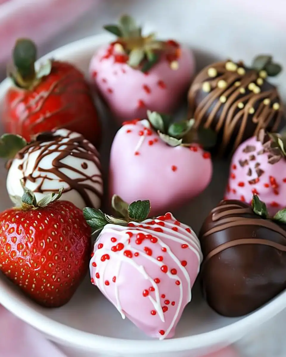 A delicious plate of Easy Chocolate Covered Strawberries