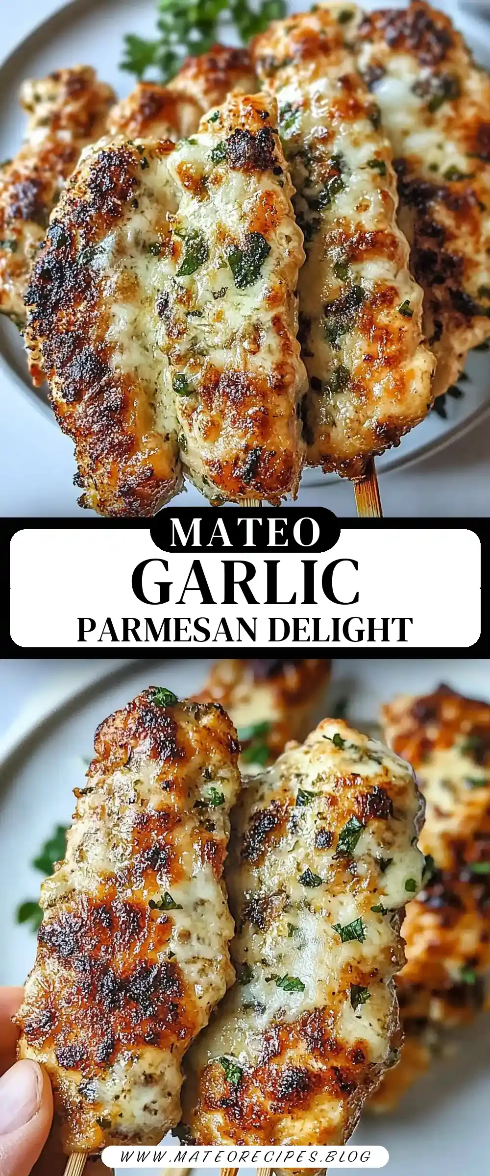 Pinterest pin (Design 3) for Garlic Parmesan Chicken