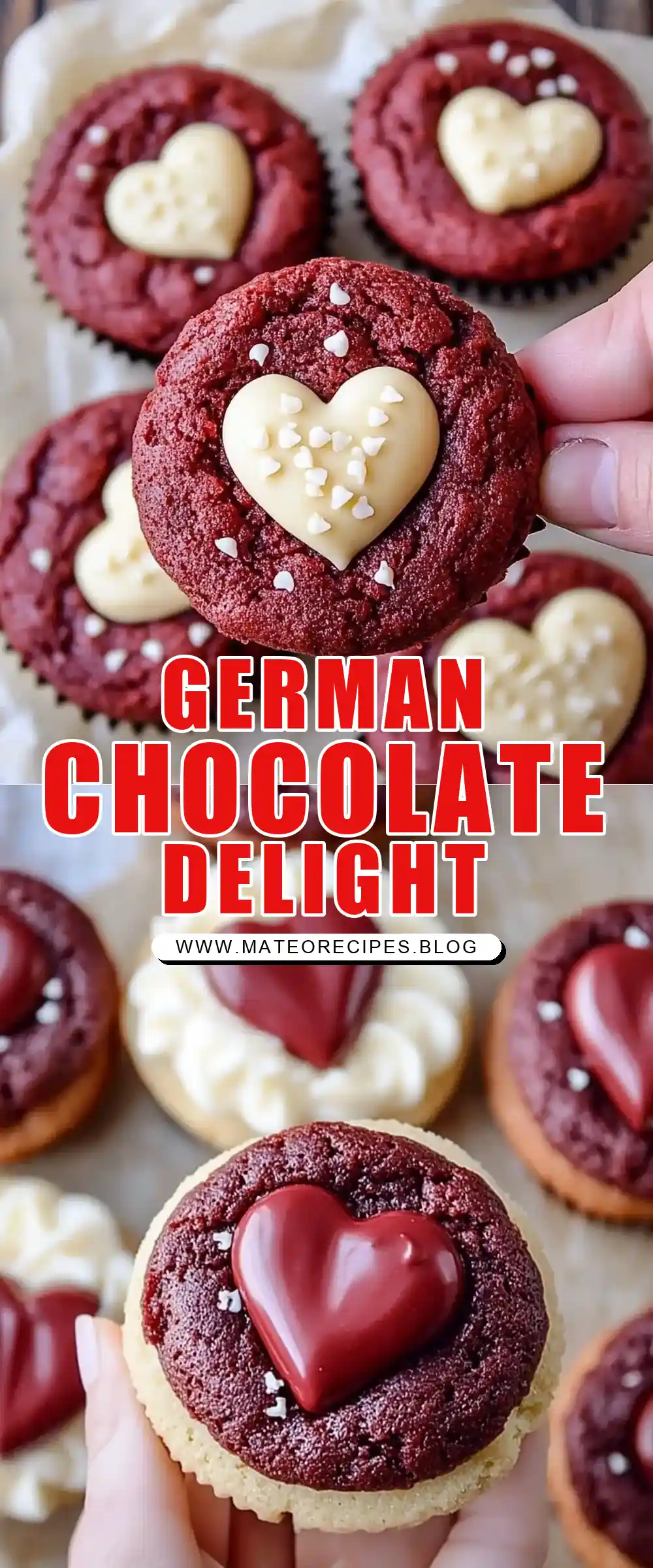 Pinterest pin (Design 1) for German Chocolate Cupcakes