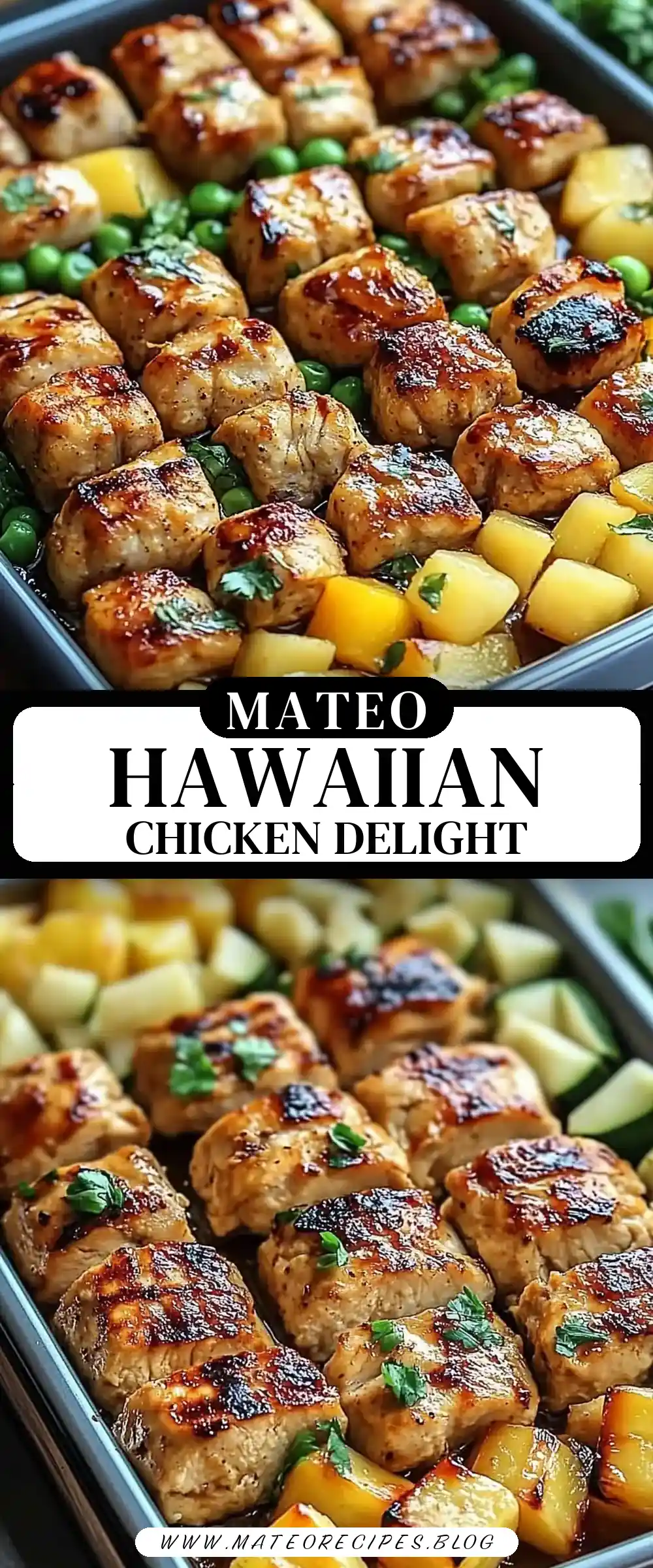 Pinterest pin (Design 3) for Hawaiian Chicken Sheet Pan