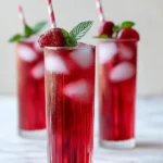 A delicious plate of Hibiscus Iced Tea Cocktail