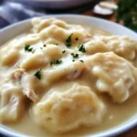A delicious plate of Homestyle Chicken & Dumplings (Cracker Barrel-Inspired)