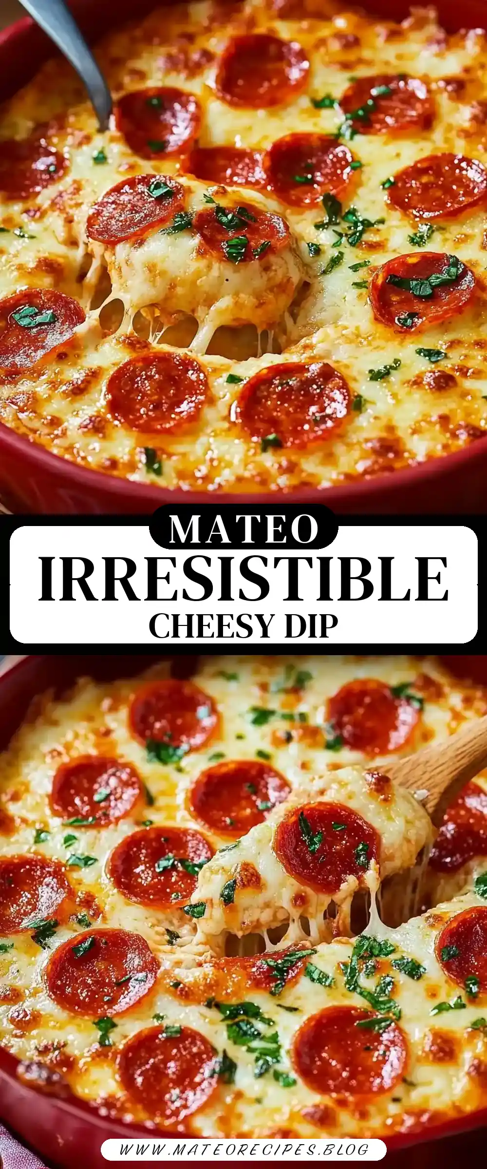 Pinterest pin (Design 3) for Cheesy Pizza Dip