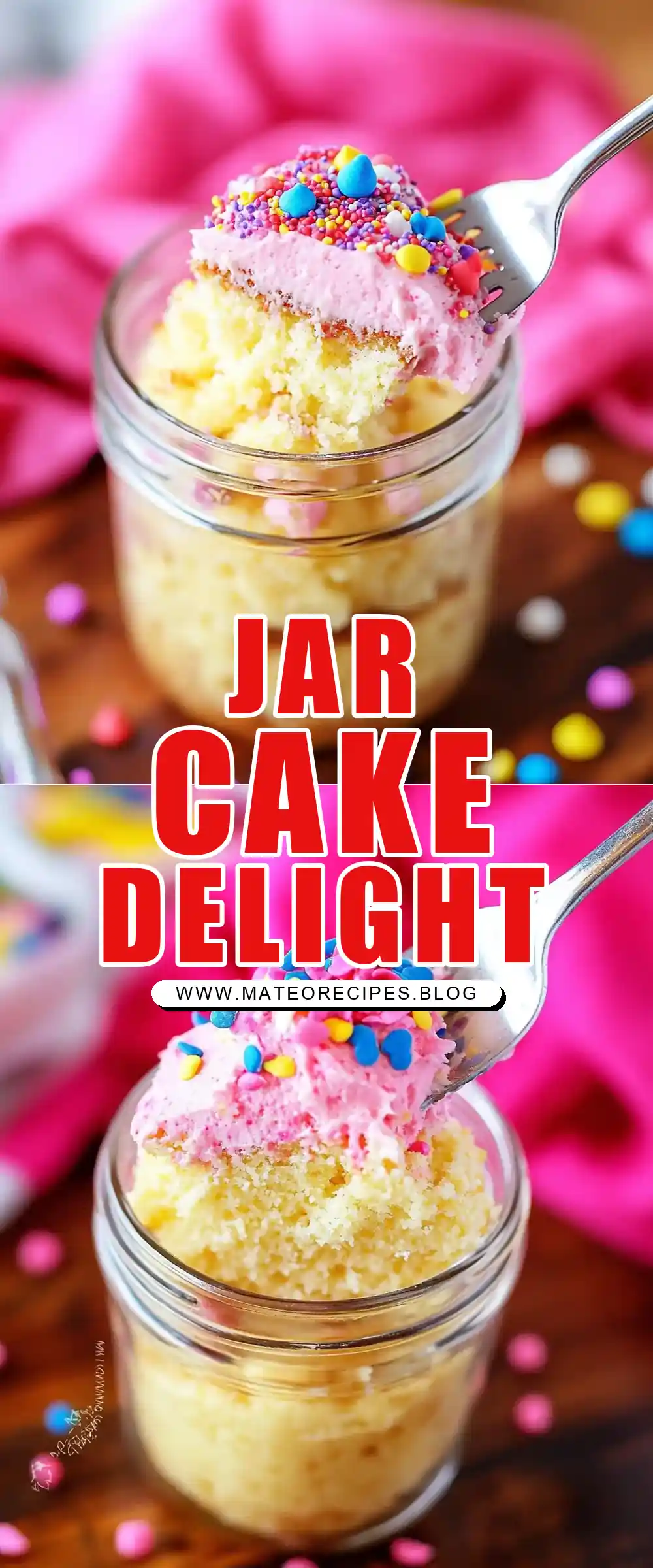 Pinterest pin (Design 1) for Cake in a Jar