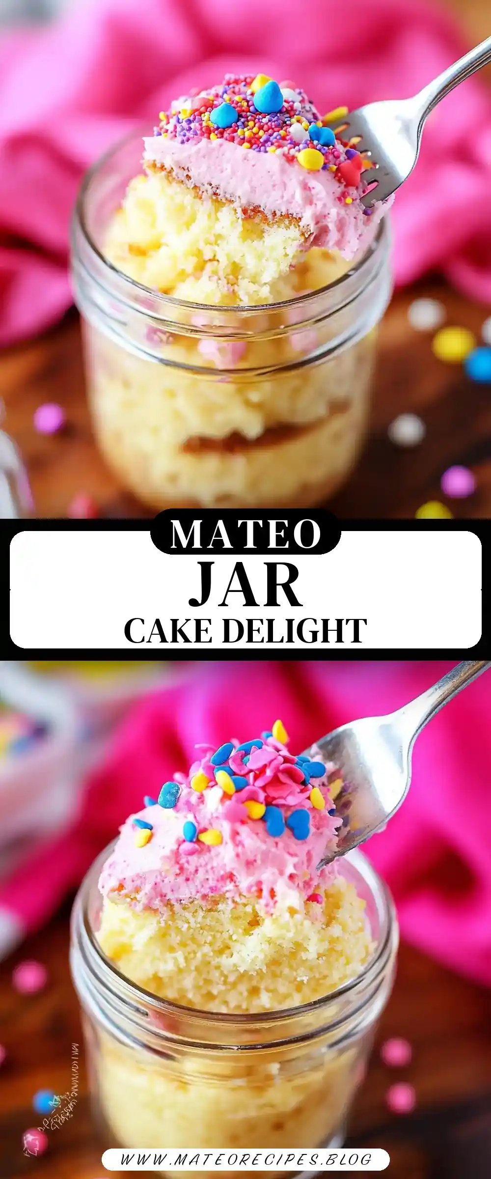 Pinterest pin (Design 3) for Cake in a Jar