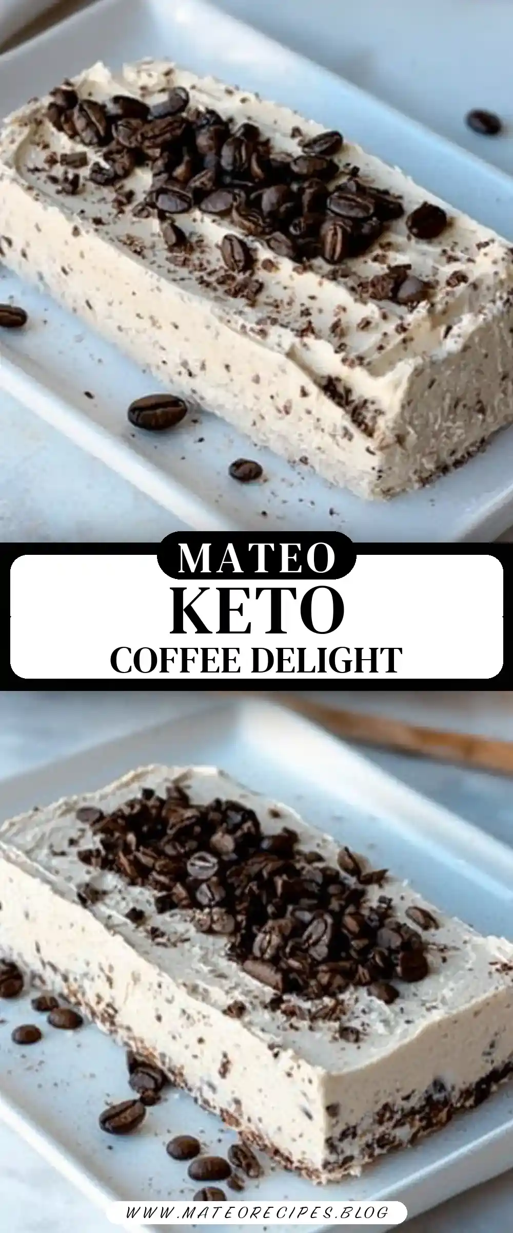 Pinterest pin (Design 3) for Keto Coffee Semifreddo