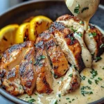 A delicious plate of Lemon Pepper Chicken Bowl with Creamy Lemon Sauce 🍋