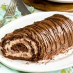 A delicious plate of Low Carb Chocolate Tiramisu Cake Roll