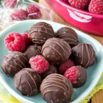 A delicious plate of Low Carb Dairy-Free Raspberry Truffles