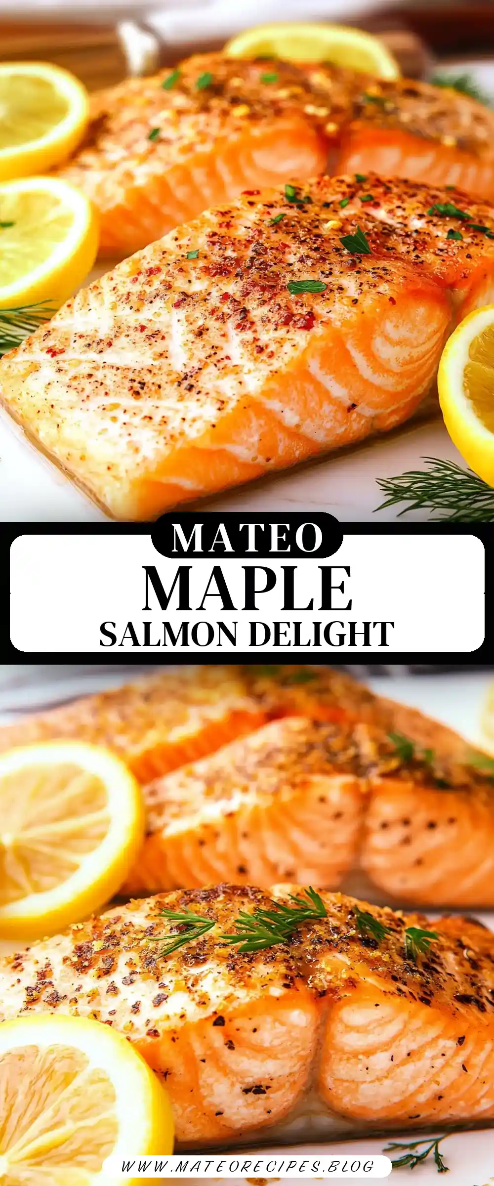 Pinterest pin (Design 3) for Maple Glazed Salmon