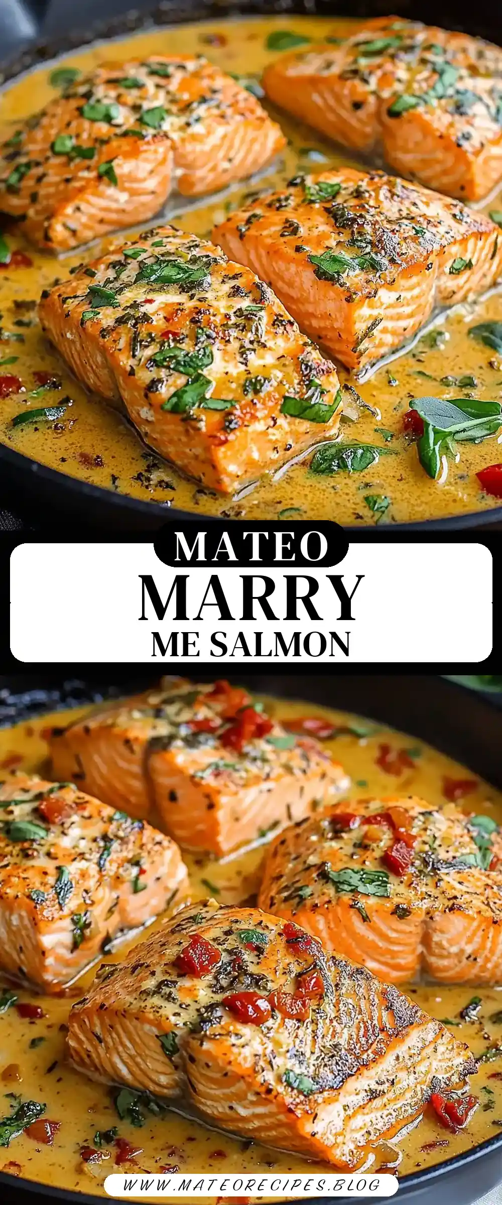 Pinterest pin (Design 3) for Marry Me Salmon Recipe