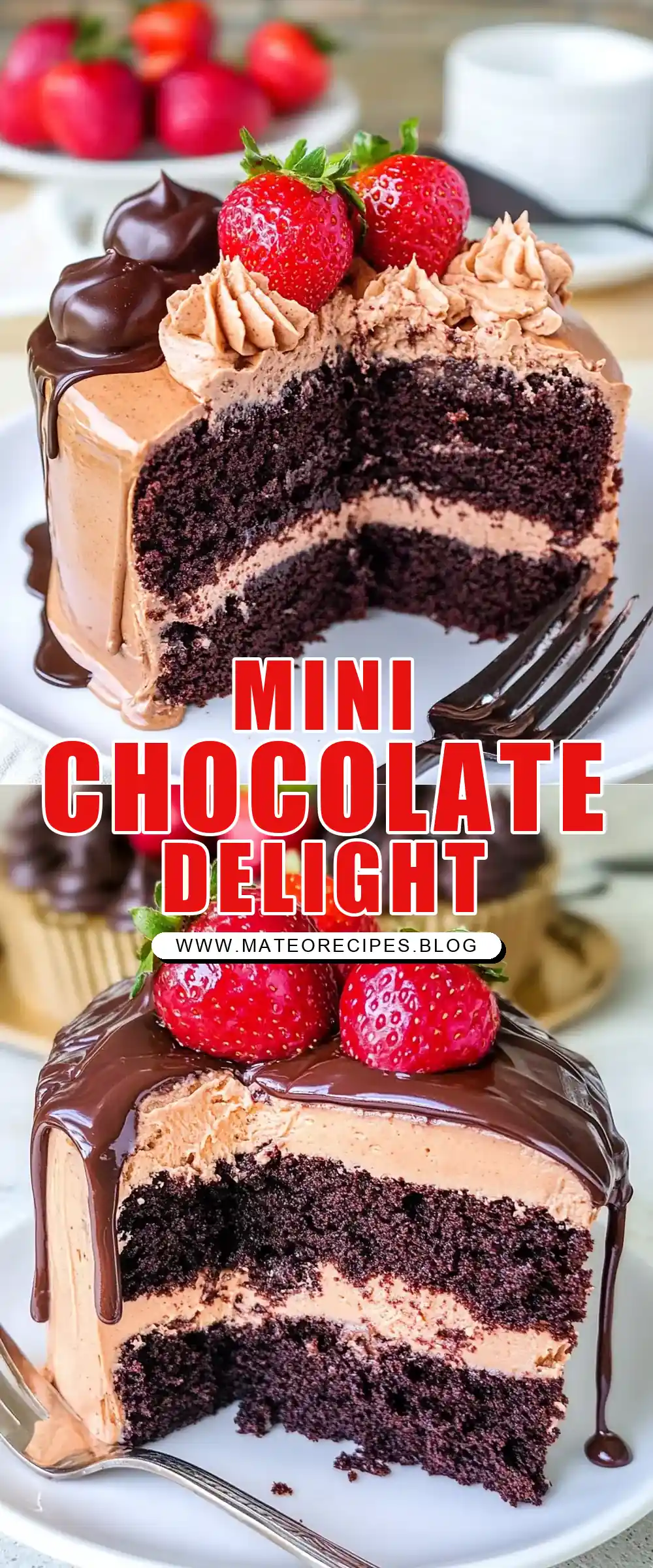 Pinterest pin (Design 1) for Small Chocolate Cake