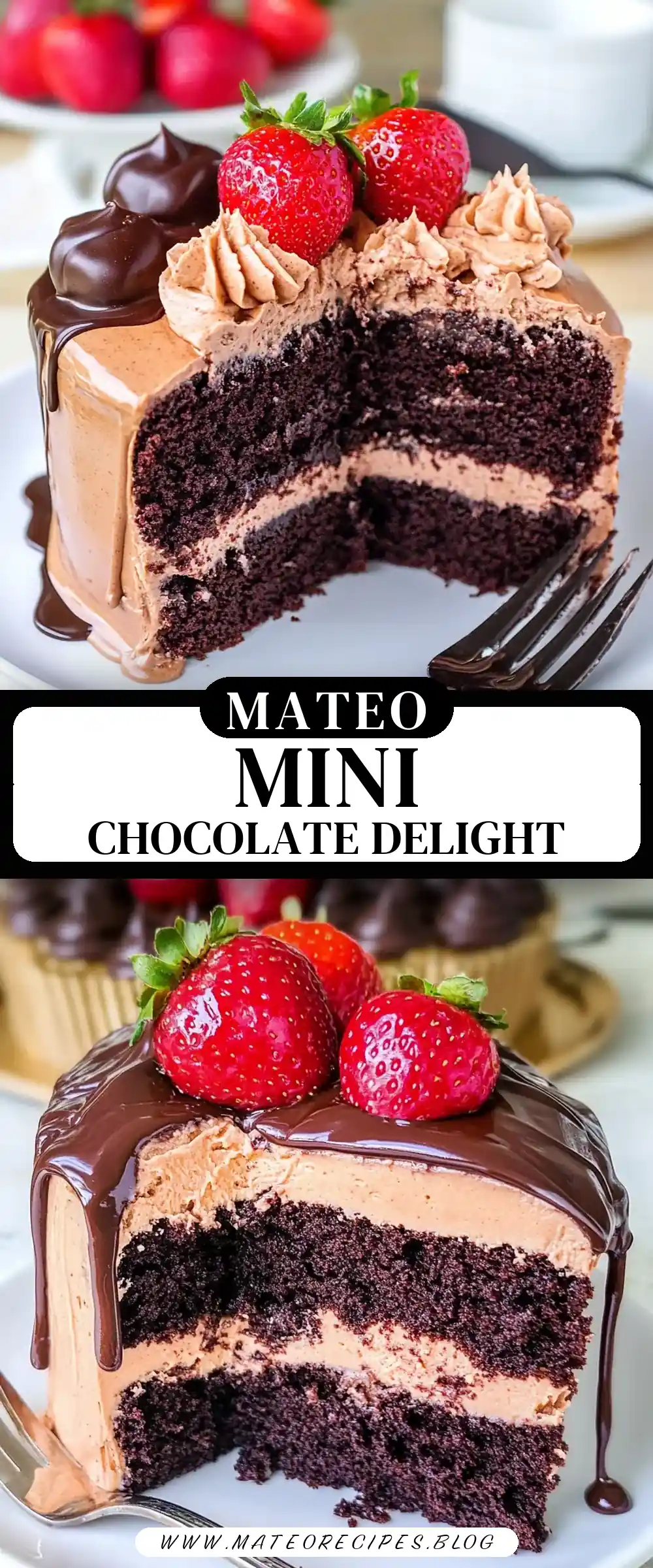 Pinterest pin (Design 3) for Small Chocolate Cake