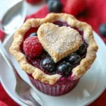 A delicious plate of Mixed Berry Mini Pies