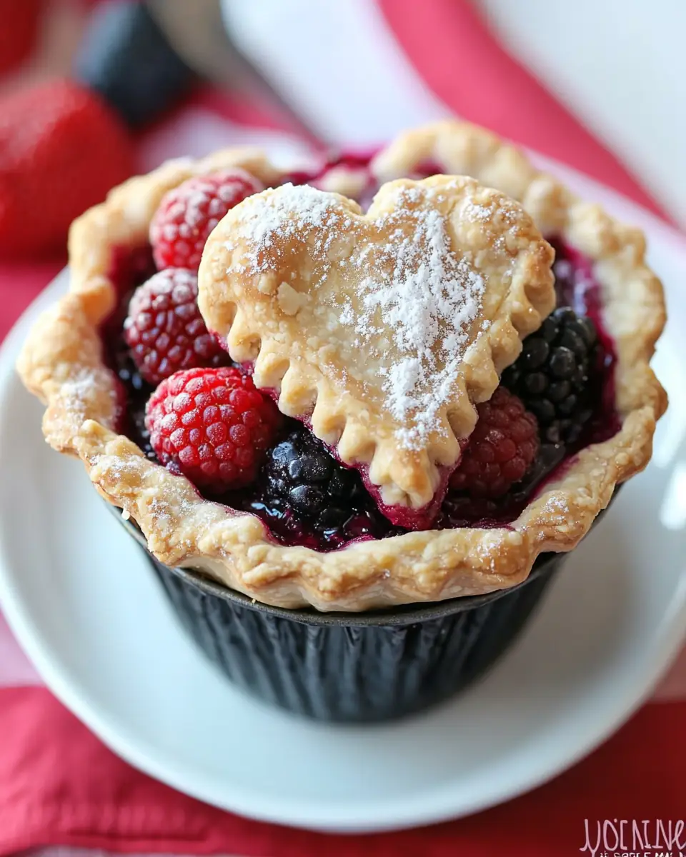 A delicious plate of Mixed Berry Mini Pies
