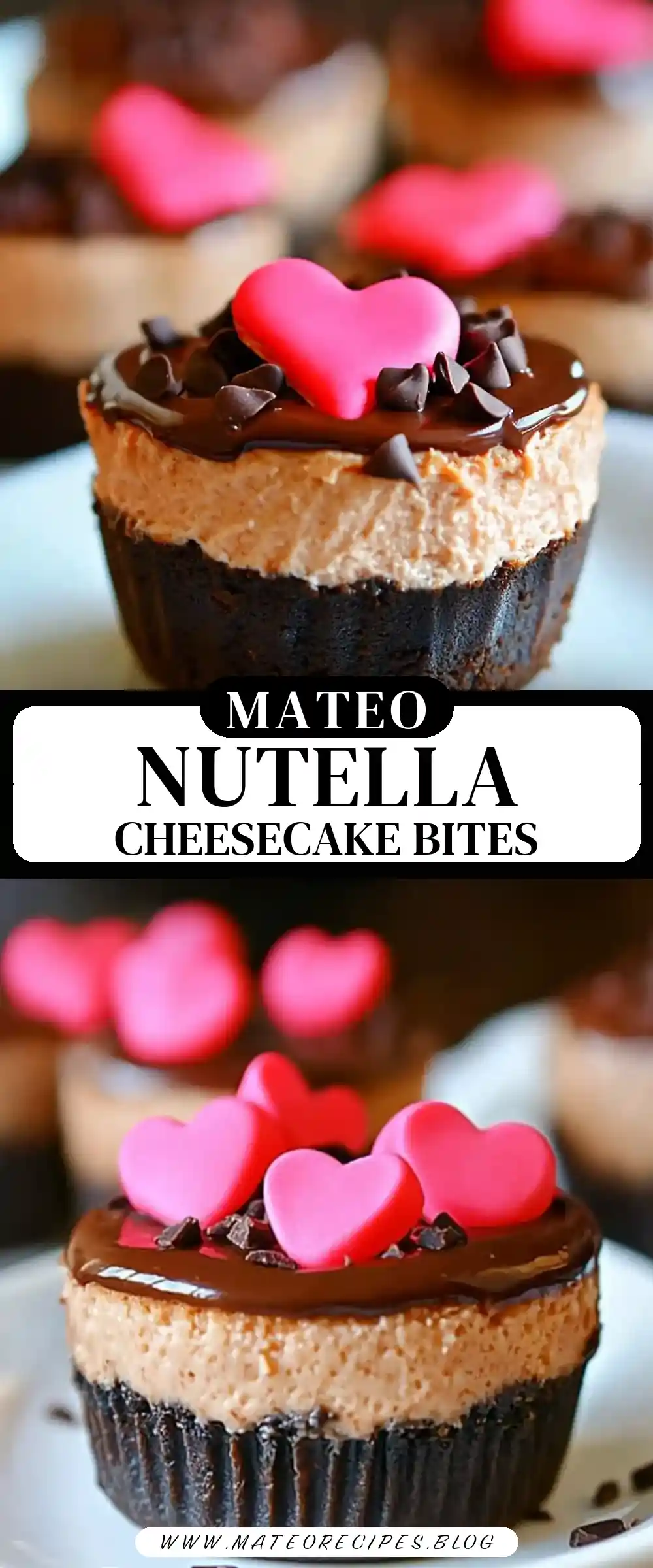 Pinterest pin (Design 3) for Nutella Mini Cheesecakes