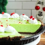 A delicious plate of No-Bake Grinch Pie