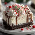 A delicious plate of No-bake Peppermint Cheesecake
