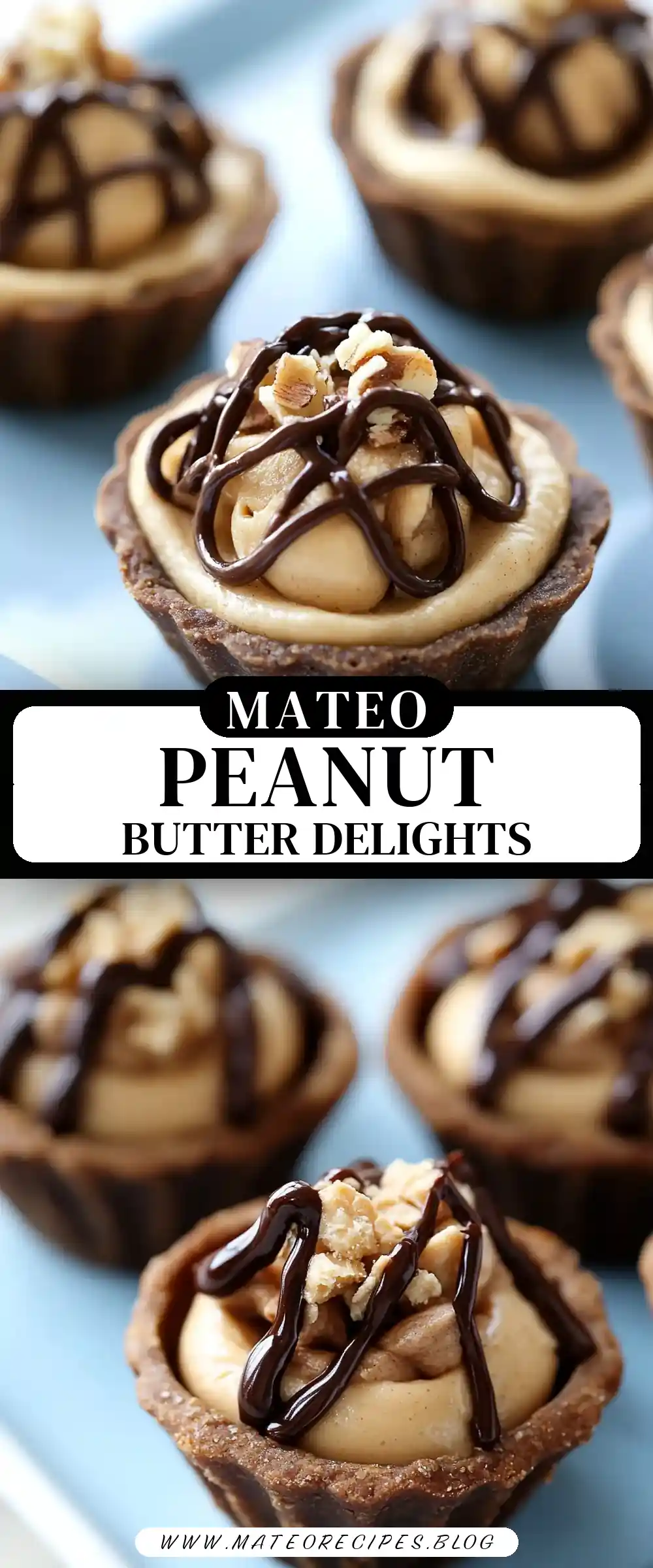 Pinterest pin (Design 3) for Mini Peanut Butter Pies