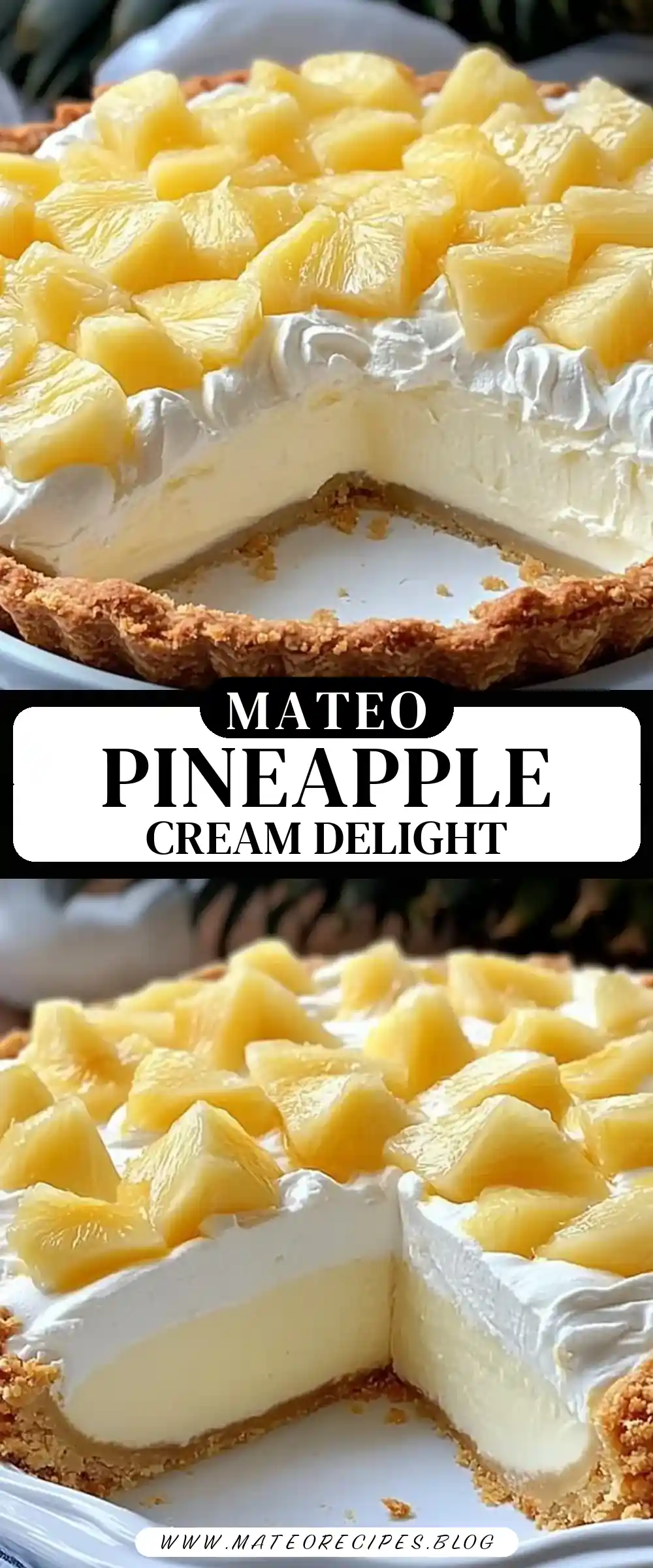 Pinterest pin (Design 3) for Pineapple Cream Cheese Pie