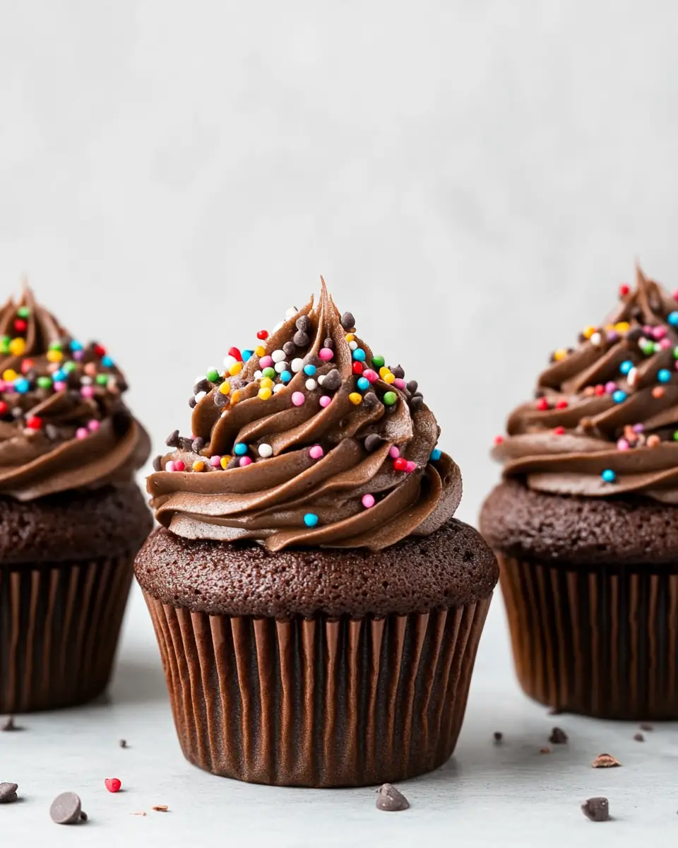 A delicious plate of Quick & Easy Chocolate Cupcakes