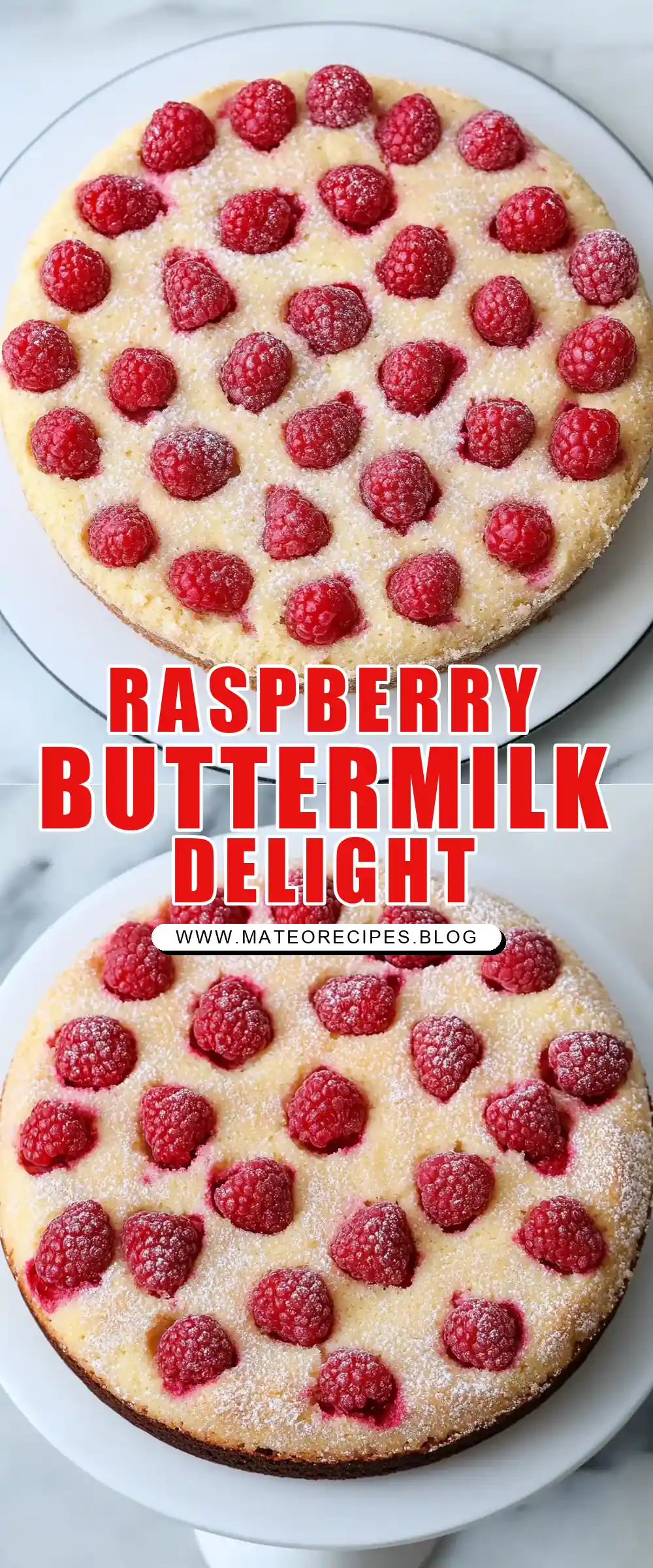 Pinterest pin (Design 1) for Raspberry Buttermilk Cake