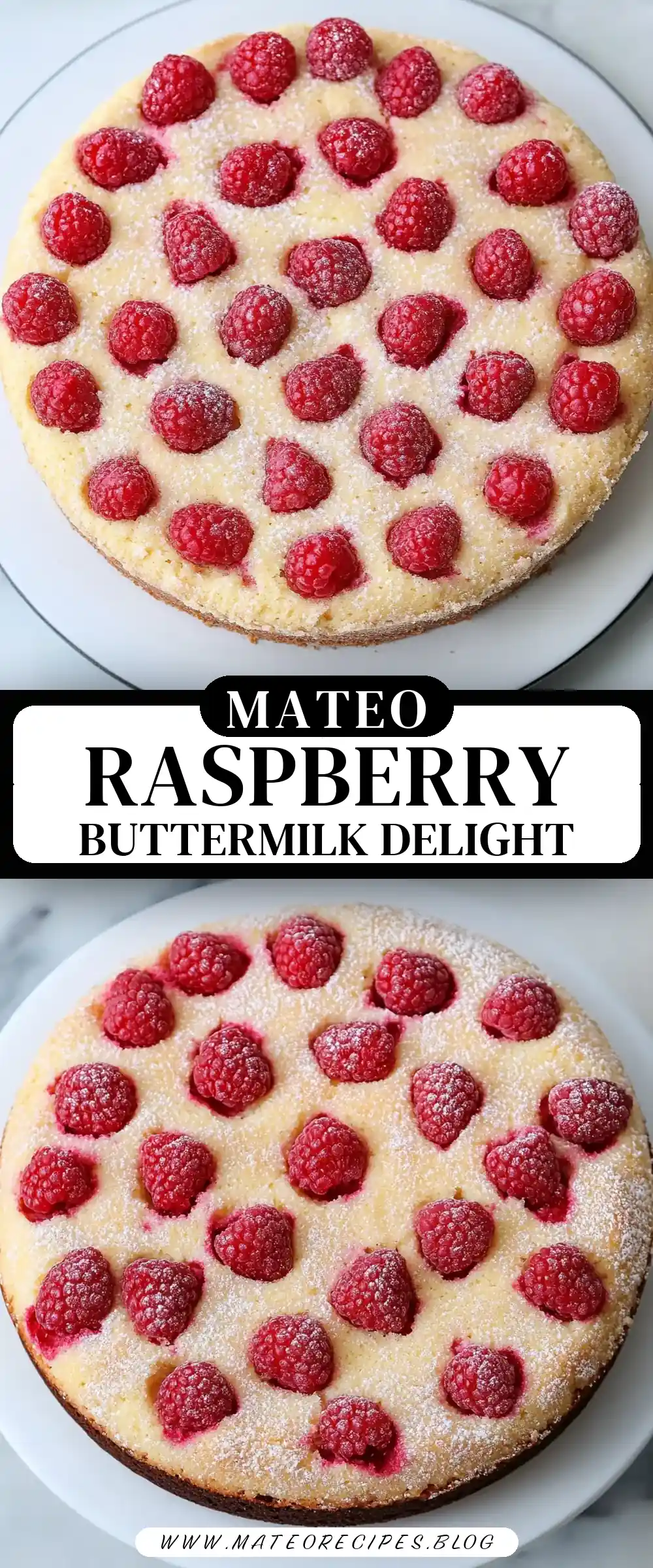 Pinterest pin (Design 3) for Raspberry Buttermilk Cake