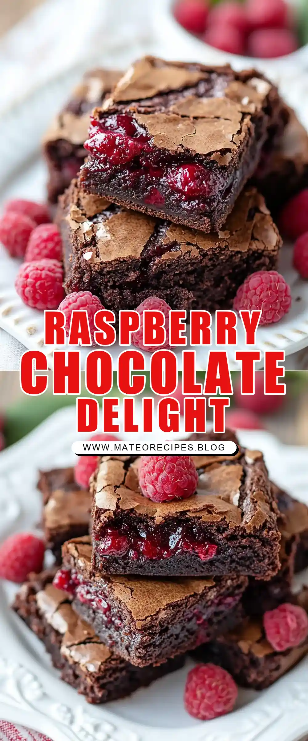 Pinterest pin (Design 1) for Raspberry Brownie