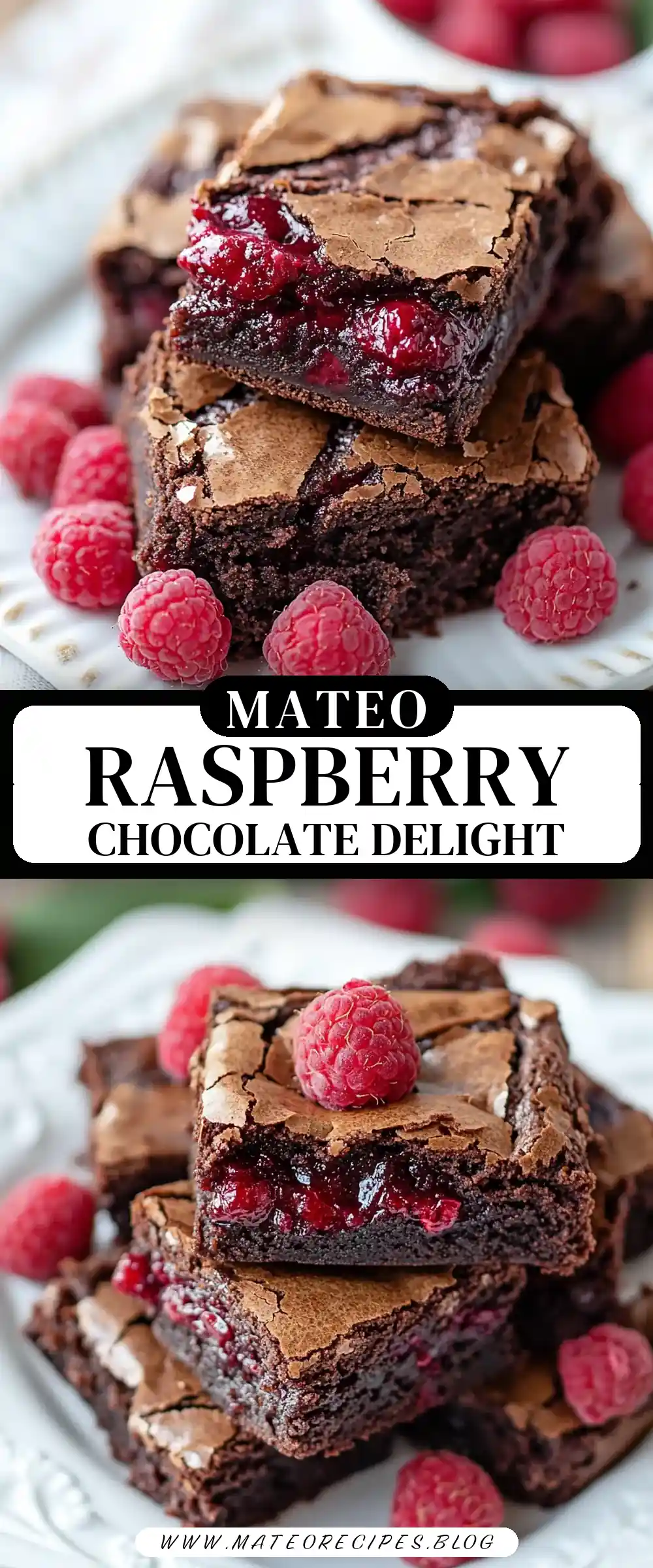 Pinterest pin (Design 3) for Raspberry Brownie