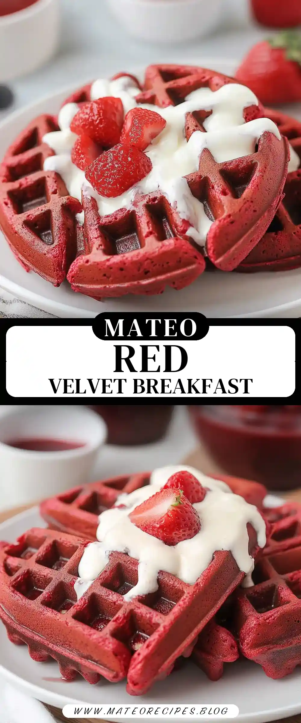 Pinterest pin (Design 3) for Red Velvet Waffles