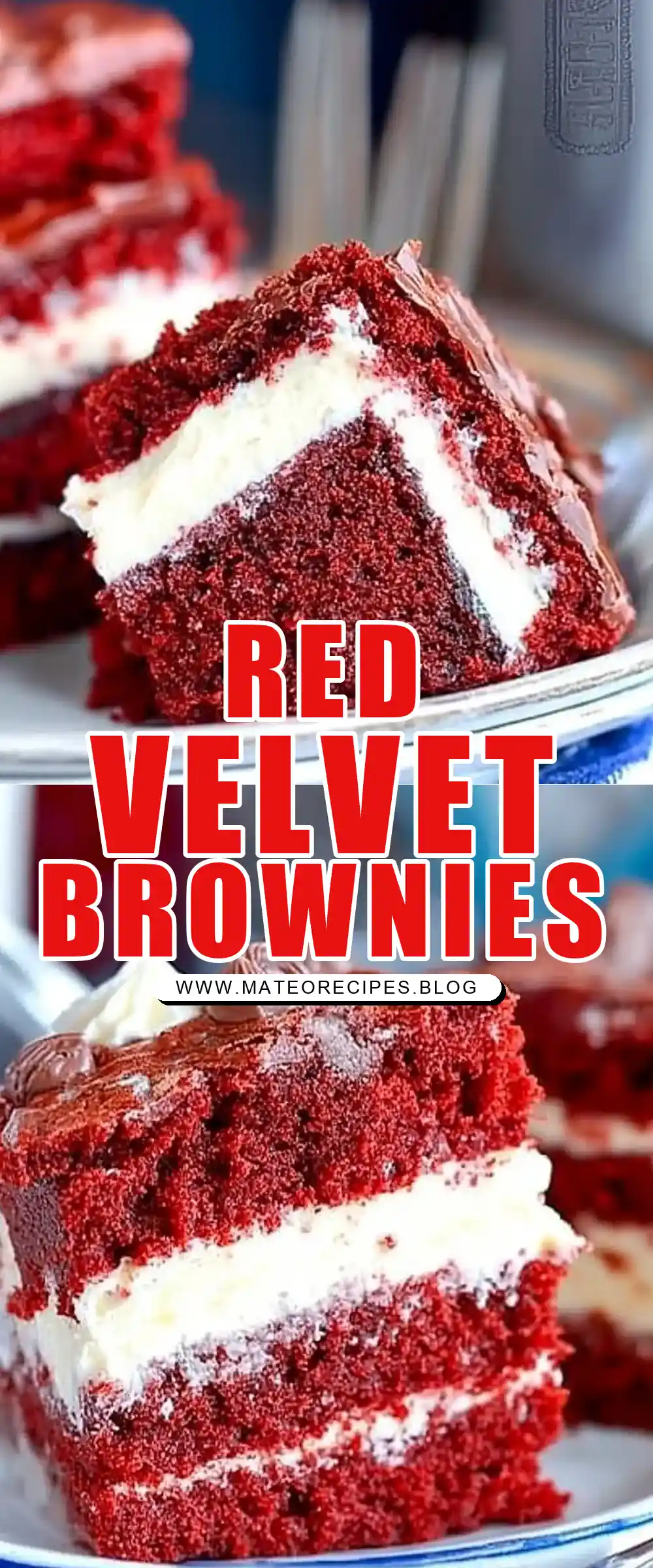 Pinterest pin (Design 1) for Red Velvet Cream Cheese Brownies