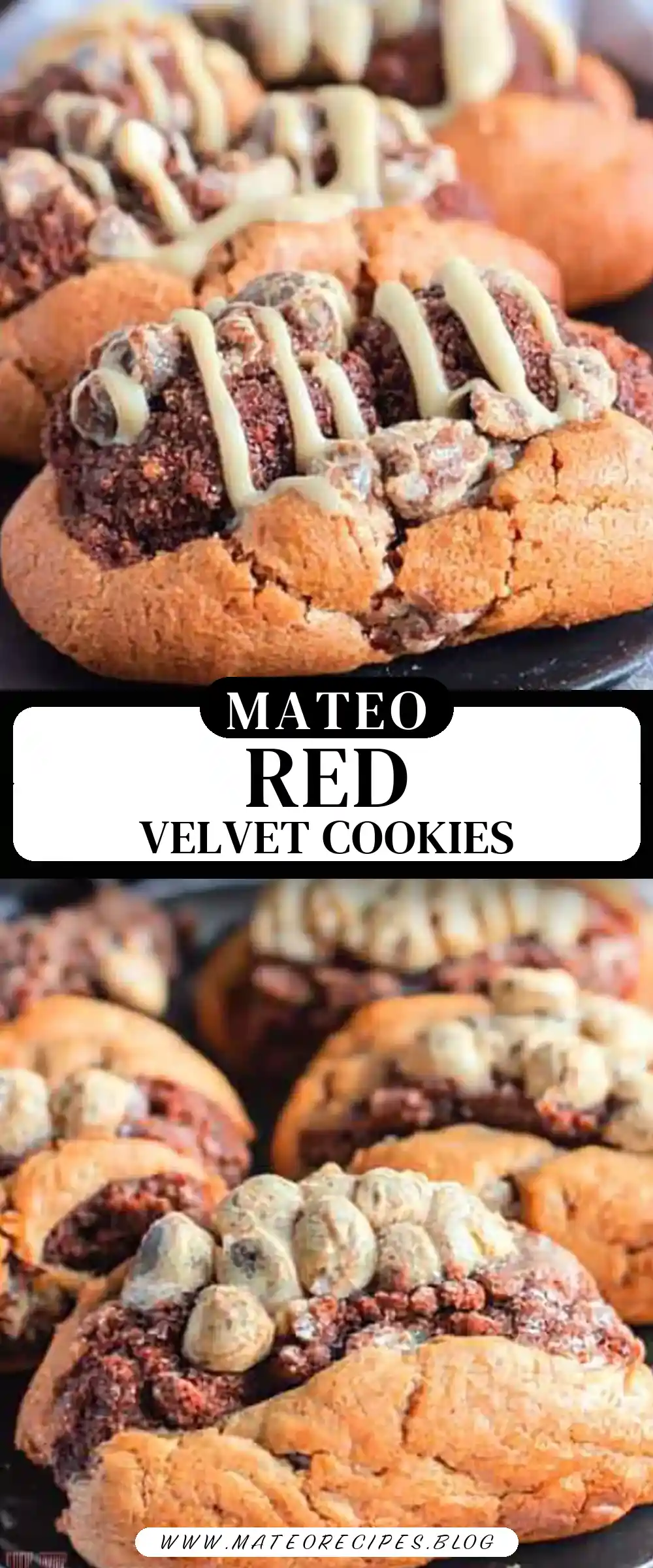 Pinterest pin (Design 3) for Red Velvet Cake Mix Cookies