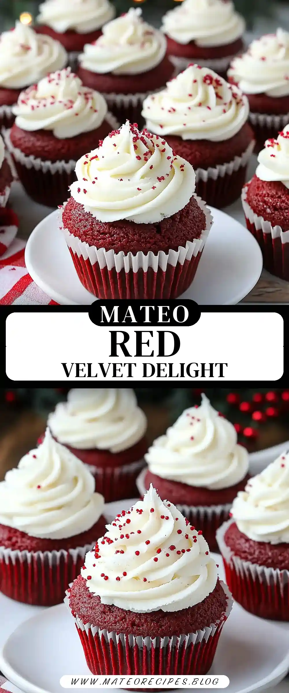 Pinterest pin (Design 3) for Red Velvet Cupcakes