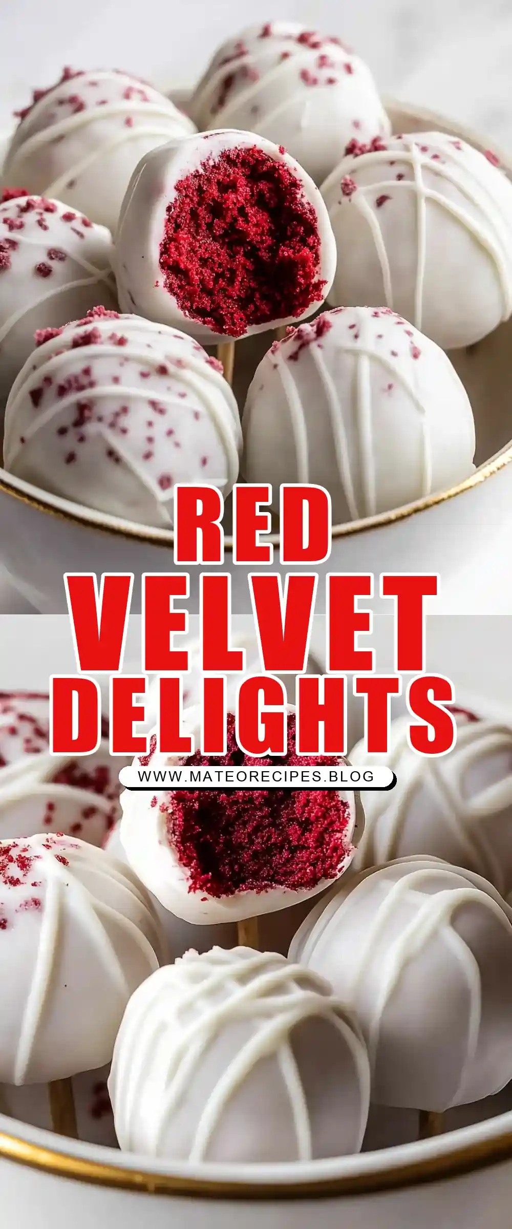 Pinterest pin (Design 1) for Red Velvet Cake Pops