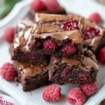 A delicious plate of Raspberry Brownies