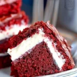 A delicious plate of Red Velvet Cream Cheese Brownies